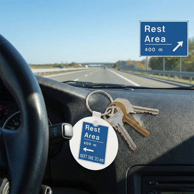 Porte-clés Panneau de signalisation d'aire de repos à 400m à  (Créateur téléchargé)
