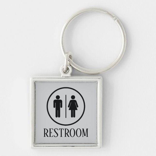 Porte-clés Panneau de signalisation de salle de bain élégante (Devant)
