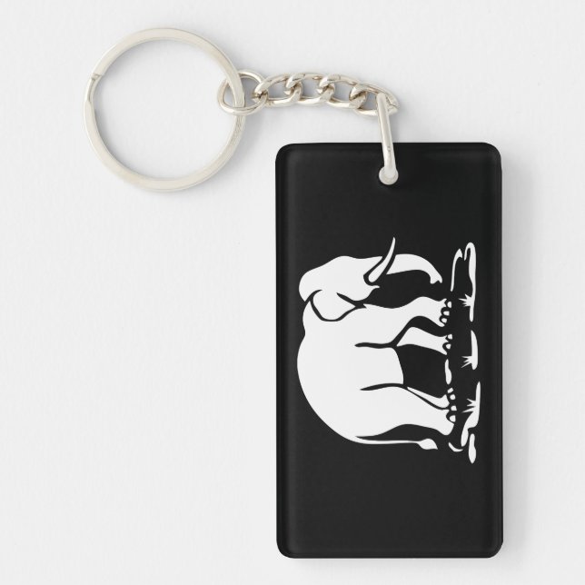 Porte-clés Panneau de trekking des éléphants asiatiques devan (Devant)