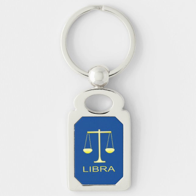 Porte-clés Panneau étoile Balance dorée de Libra (Devant)