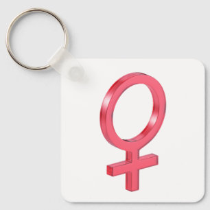Porte-clés Panneau féminin en verre rouge