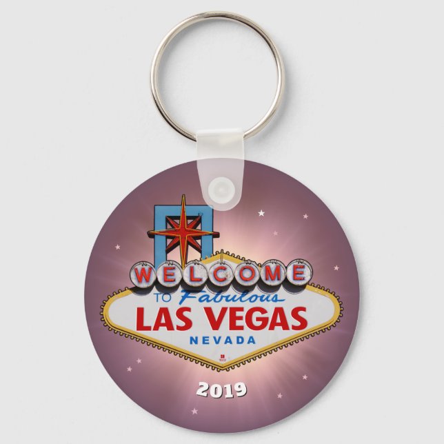 Porte-clés Panneau Las Vegas (personnalisable) (Recto)