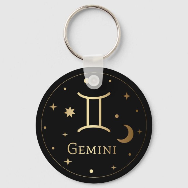 Porte-clés Panneau or Zodiac/Gemini (Recto)