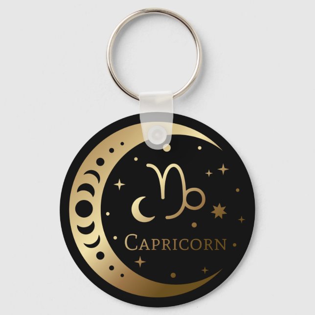 Porte-clés Panneau or Zodiac/Porte - clé Capricorne (Recto)