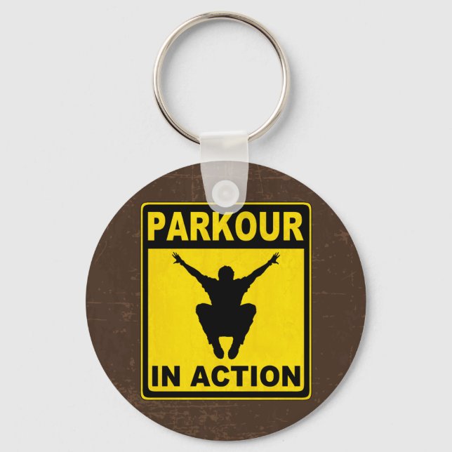 Porte-clés Panneau Parkour In Action (Front)