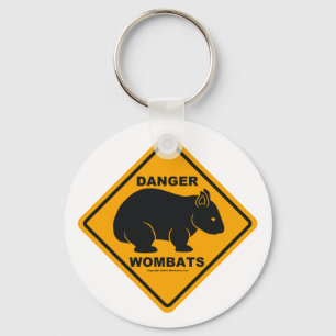 Porte-clés Panneau routier de danger de wombat