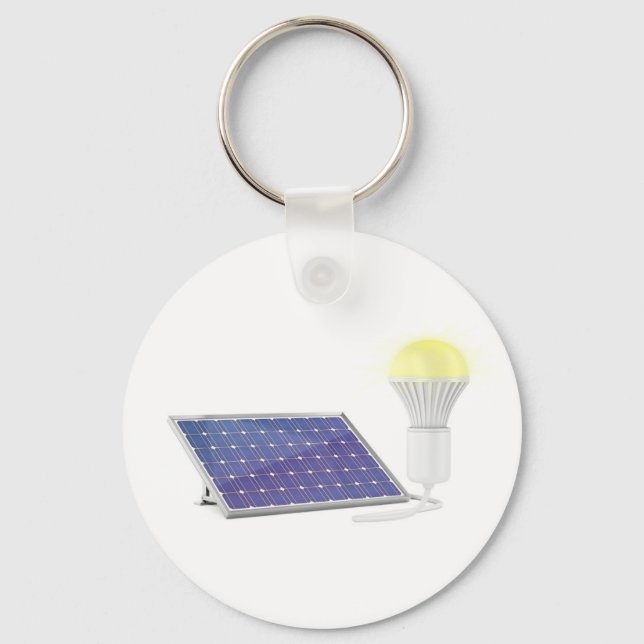 Porte-clés Panneau solaire et ampoule (Recto)
