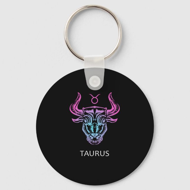 Porte-clés Panneau Taurus Zodiac Design Bull Cadeau Anniversa (Recto)