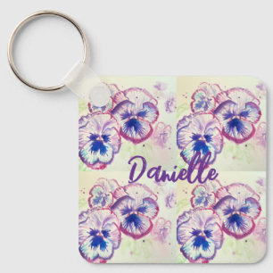 Porte-clés Pansies Pansy Fleur violet Rose floral