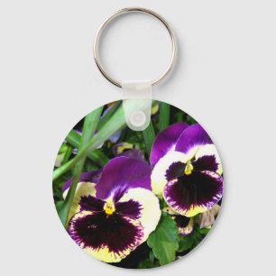 Porte-clés Pansies violettes - Porte - clé