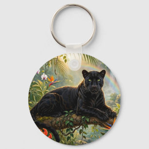 Porte-clés Panthère noire Kenya Fleurs de jungle Cascade