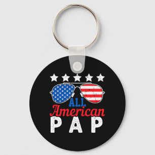 Porte-clés Pap Américain Rétro 4 Juillet Patriotique Grand-pè