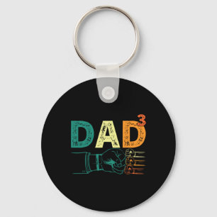 Porte-clés Papa A Cuit Papa De Trois Mens Citer Drôle Noël