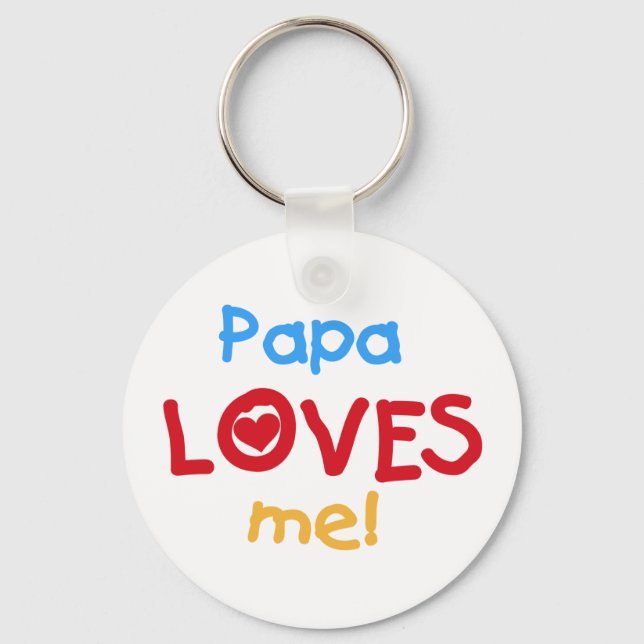 Porte-clés Papa aime mes t-shirts et cadeaux (Recto)