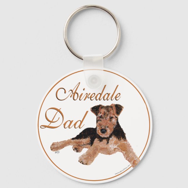 Porte-clés Papa Airedale (Recto)