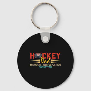 Porte-clés Papa amateur de hockey poste le plus stressant Fêt