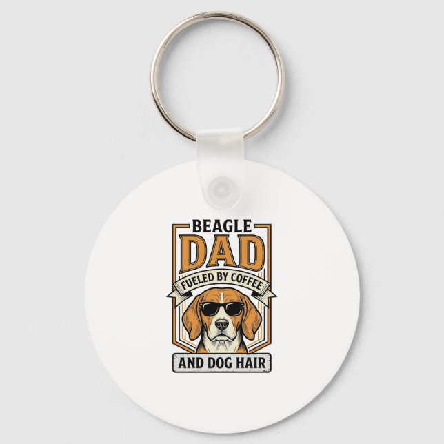 Porte-clés Papa Beagle alimenté par le café et le maillot de  (Recto)