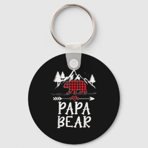 Porte-clés Papa Bear Noël Pyjama Carreaux Rouges Buffalo Corr