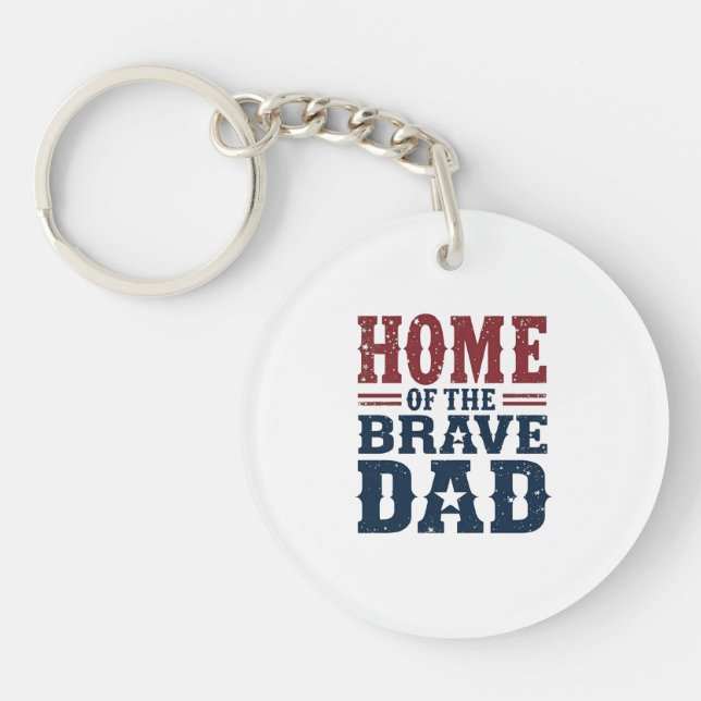 Porte-clés Papa Brave – Cadeau de poche amusant (Devant)