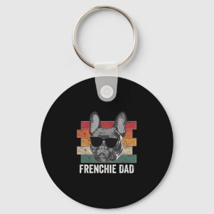 Porte-clés Papa Bulldog français Vêtements Rétro Pour Hommes 