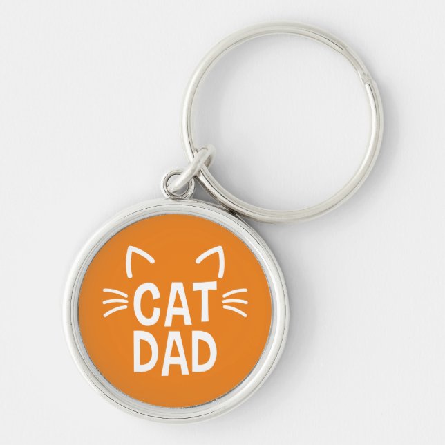 Porte-clés Papa Chat Avec Oreilles Et Whiskers (Devant)