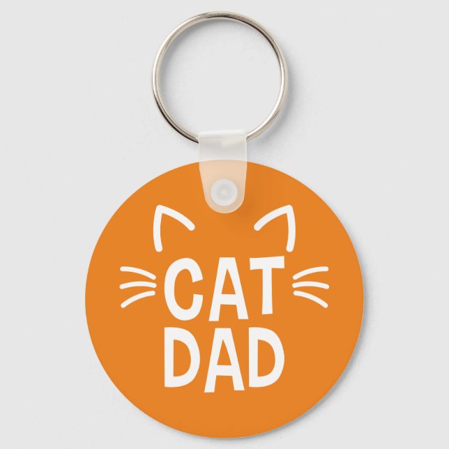 Porte-clés Papa Chat Avec Oreilles Et Whiskers (Recto)