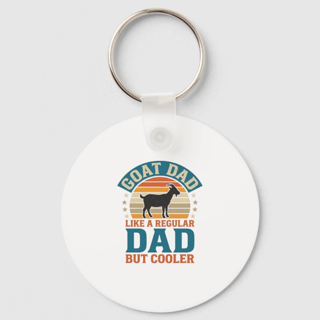 Porte-clés Papa Chèvre Comme un Papa Régulier Mais Plus Cool  (Recto)