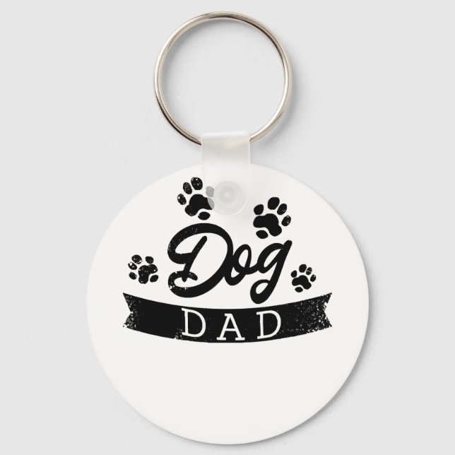 Porte-clés Papa Chien Design Drôle - Idée cadeau pour les pro (Recto)