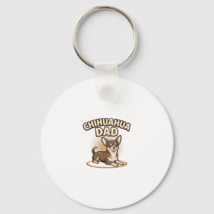 Porte-clés Papa Chihuahua Gravure Vintage Design pour amateur
