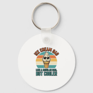Porte-clés Papa Crème Glacée Vintage Drôle T-Shirt pour Papa