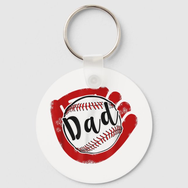 Porte-clés Papa De Baseball Softball Maman (Recto)