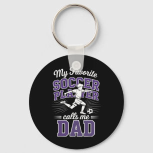 Porte-clés Papa de footballeur Mon joueur de foot préféré m'a