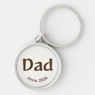 Porte-clés Papa depuis Année Facile Brun Heureux