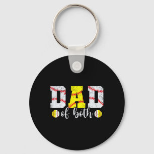 Porte-clés Papa Des Deux Coups De Baseball Softball Pour Homm