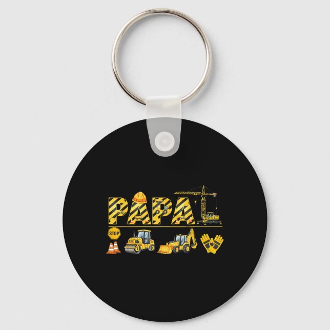 Porte-clés Papa drôle excavatrice de construction enfants app (Recto)