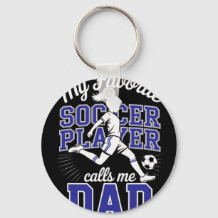 Porte-clés Papa du foot féminin Joueur de foot préféré m'appe