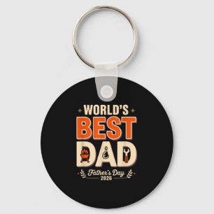 Porte-clés Papa du monde maître du grill humour drôle de BBQ 