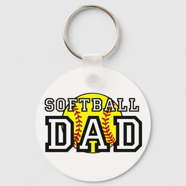 Porte-clés Papa du softball (Recto)