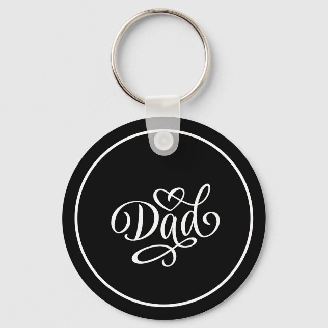 Porte-clés Papa écriture élégante script , fête des pères (Recto)
