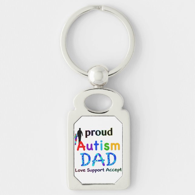 Porte-clés Papa fier d'autisme (Devant)