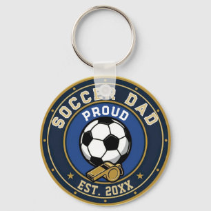Porte-clés Papa fier de foot soutien de l'équipe de football