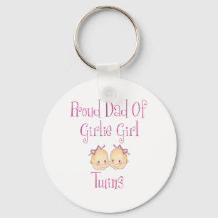 Porte-clés Papa fier des jumelles de fille