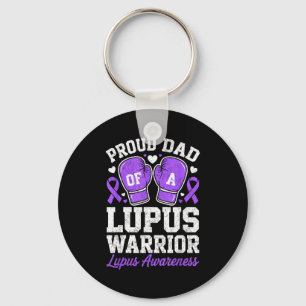 Porte-clés Papa fier d'un guerrier de lupus, de sensibilisati