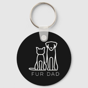 Porte-clés Papa Furieux Amoureux Des Animaux Chat Chien Papa