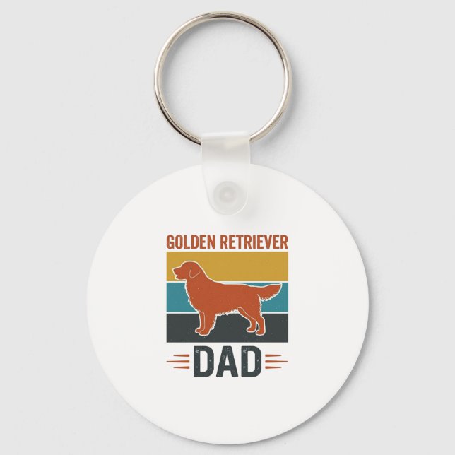 Porte-clés Papa Golden Retriever Conception Vector pour Amate (Recto)