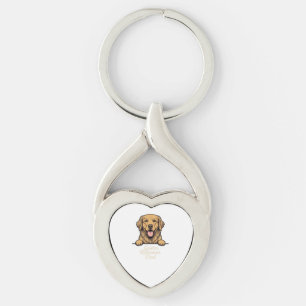 Porte-clés Papa Golden Retriever Gravure Vintage