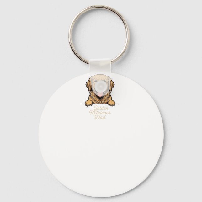 Porte-clés Papa Golden Retriever Gravure Vintage (Recto)