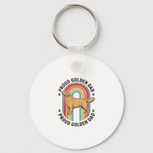 Porte-clés Papa Golden Retriever Gravure Vintage Amoureux des