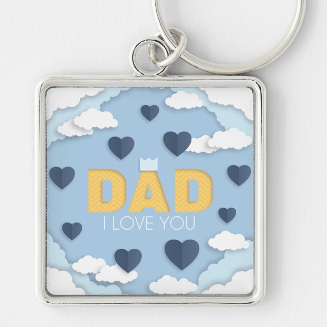 Porte-clés Papa, je t'aime, fête des pères cadeau (Devant)