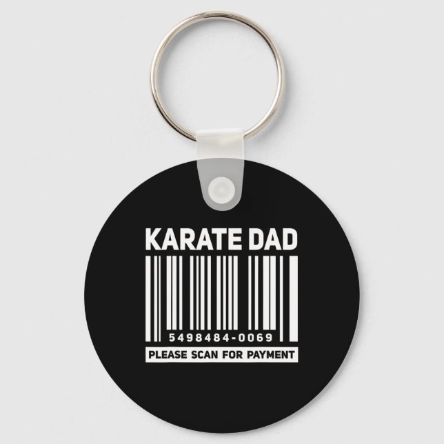 Porte-clés Papa Karaté Scan Pour Paiement Drôle Rcode Père  (Recto)